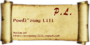 Povázsay Lili névjegykártya